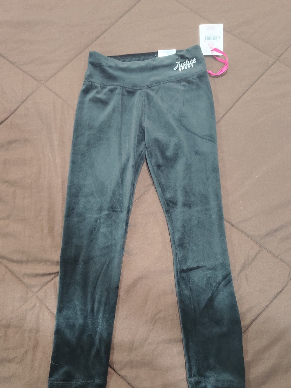 Justice Black Velvet-Look Girls' Leggings